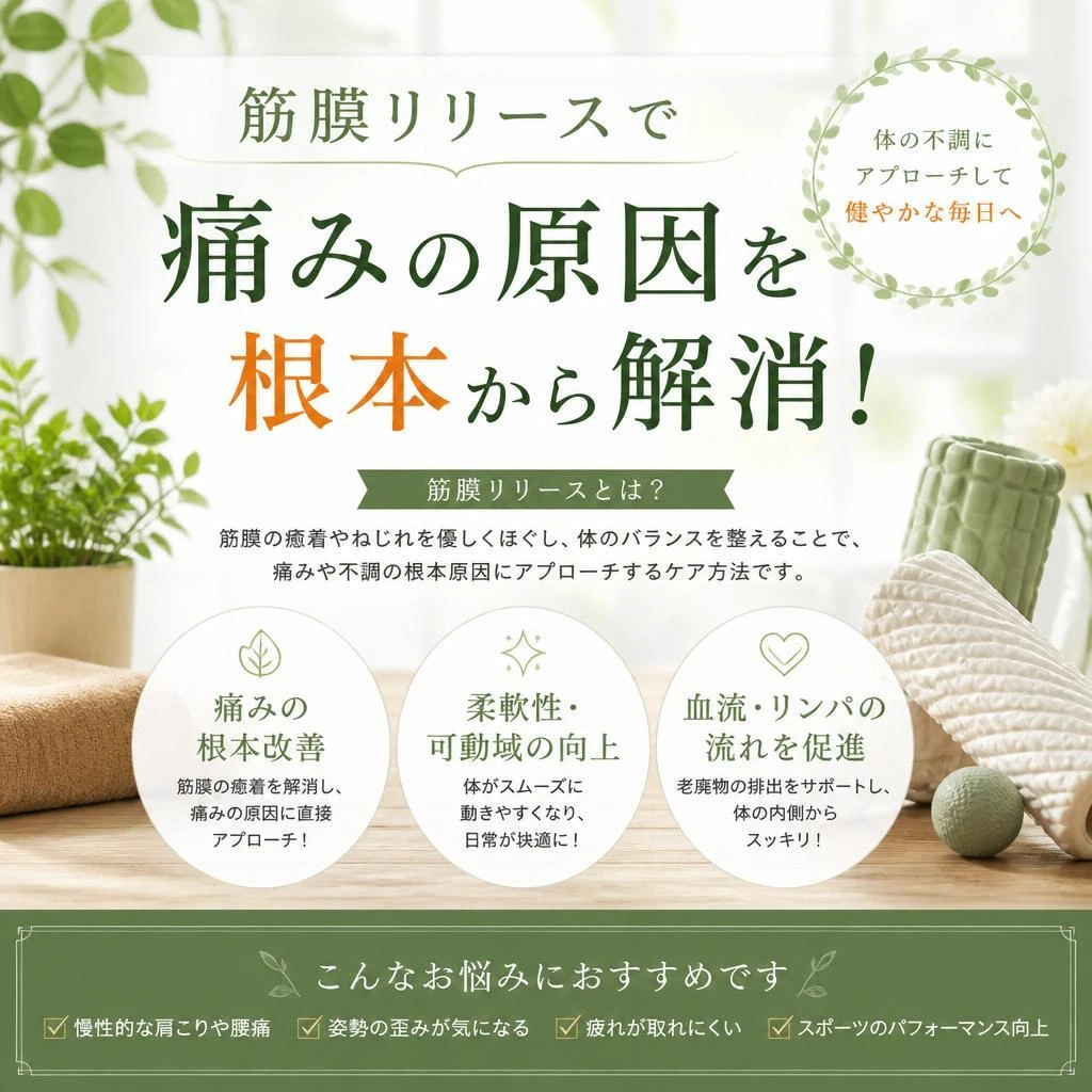 筋膜リリースで痛みの原因を根本から解消！