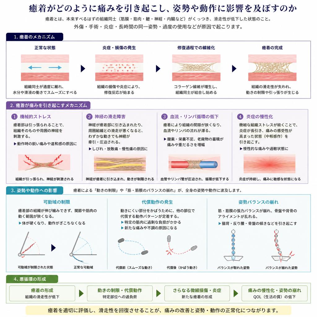 2. 筋膜の癒着が引き起こす痛みのメカニズム