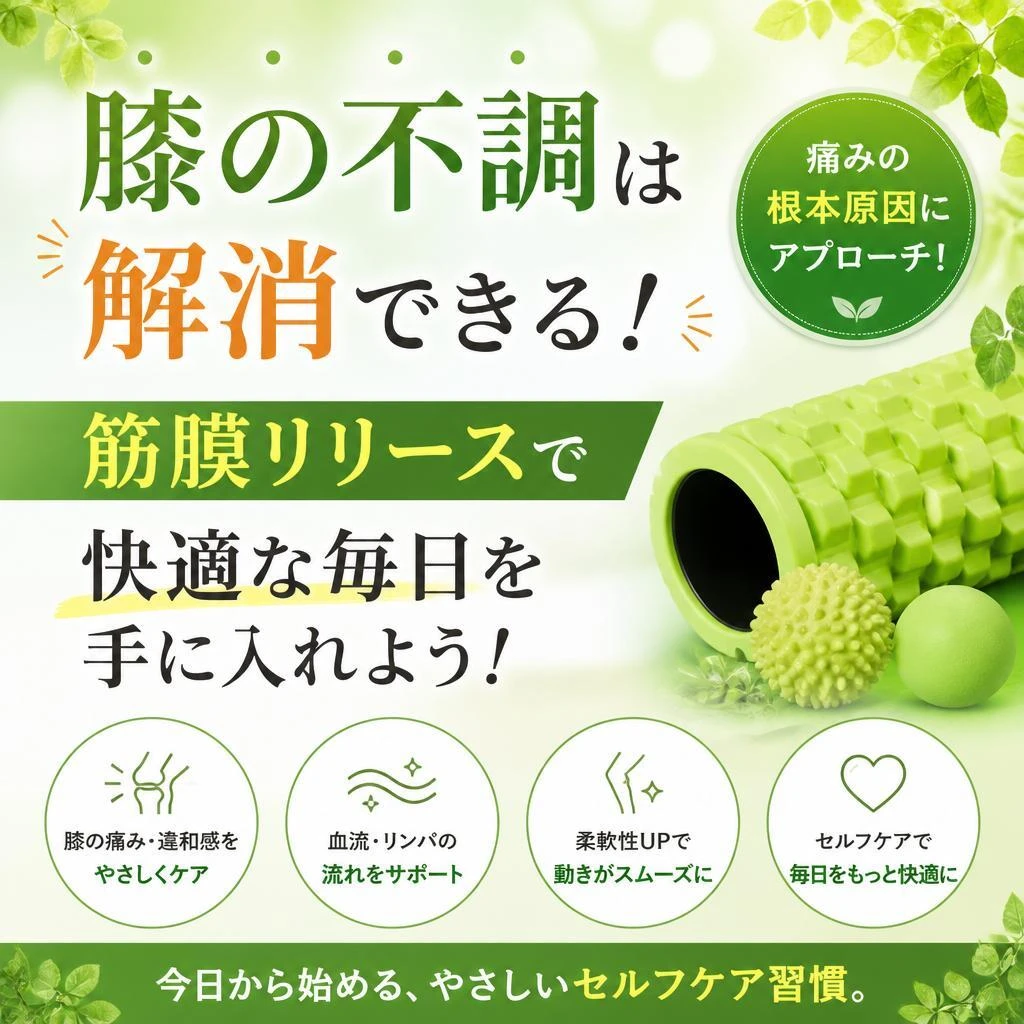 膝の不調は解消できる！筋膜リリースで快適な毎日を手に入れよう！