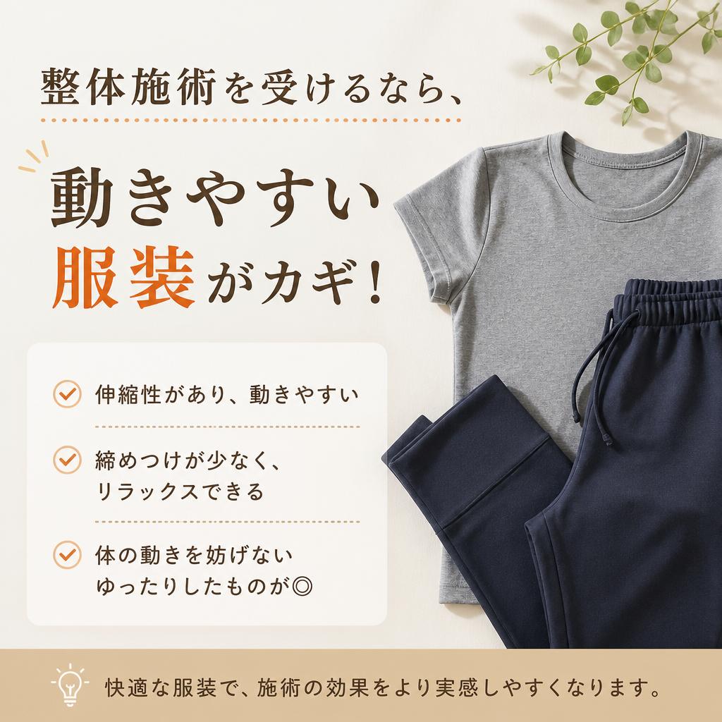 整体施術を受けるなら、動きやすい服装がカギ！