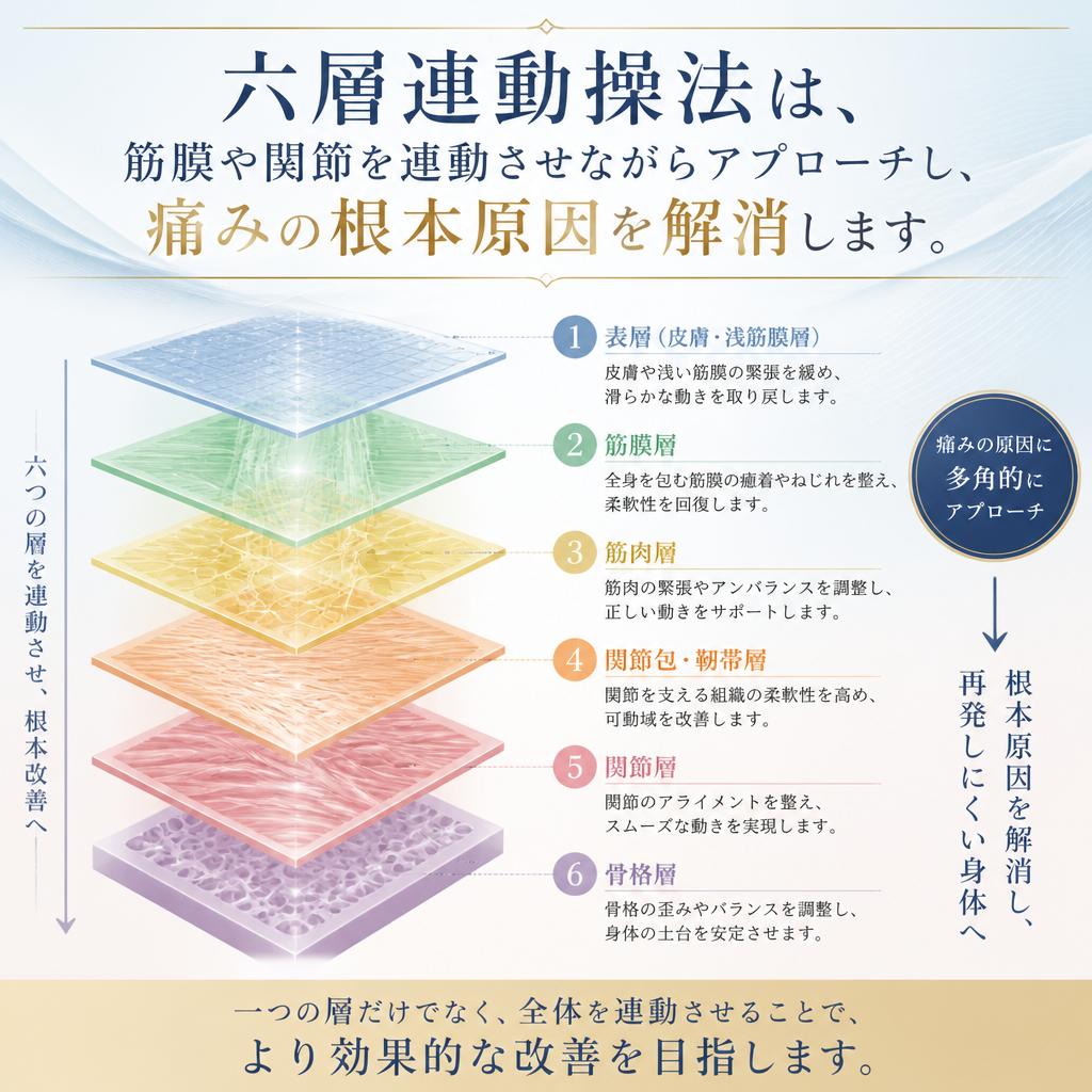 六層連動操法で深層部へアプローチ