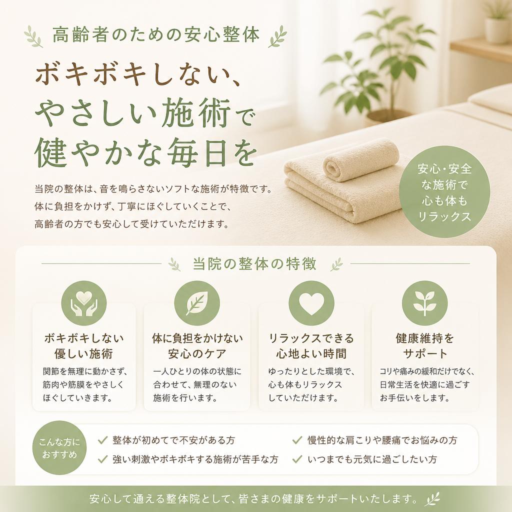ボキボキしない整体とは？