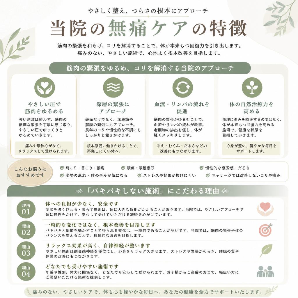 無痛ケアの特徴