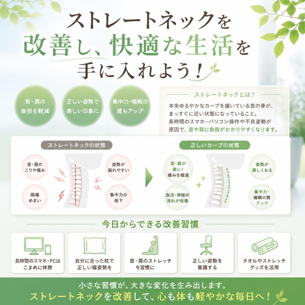 ストレートネックを改善し、快適な生活を手に入れよう！