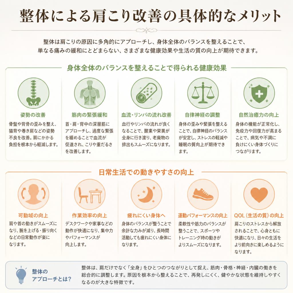 整体での肩こり改善のメリット