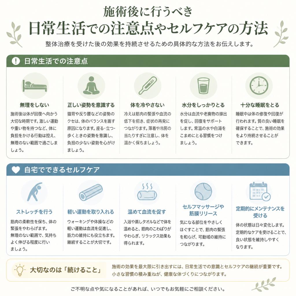 施術後のアフターケア