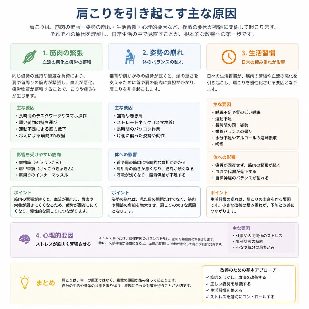 2. 肩こりの主な原因