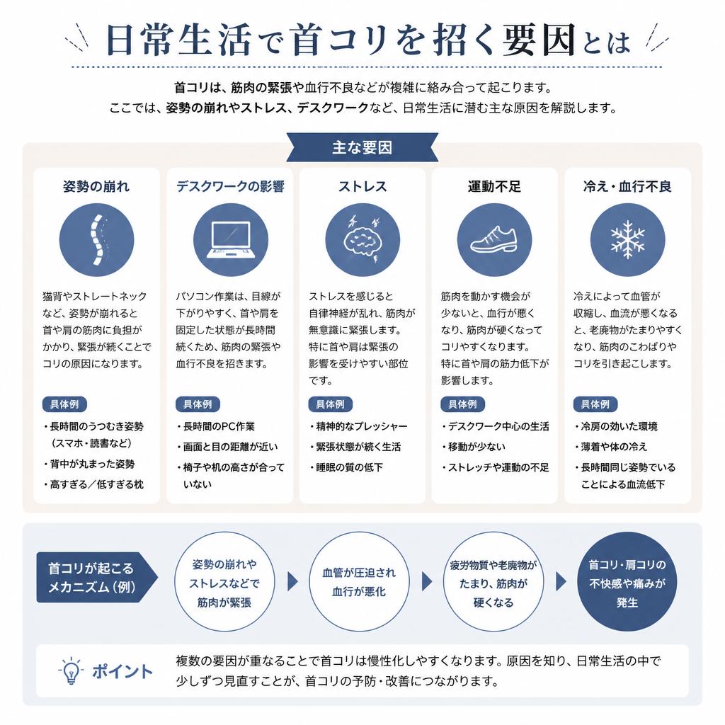 首コリを引き起こす原因