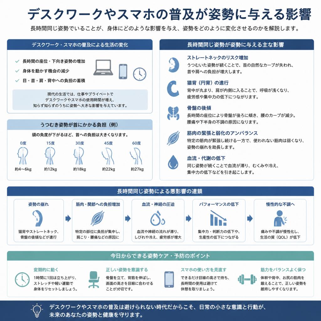現代社会における姿勢の悪化