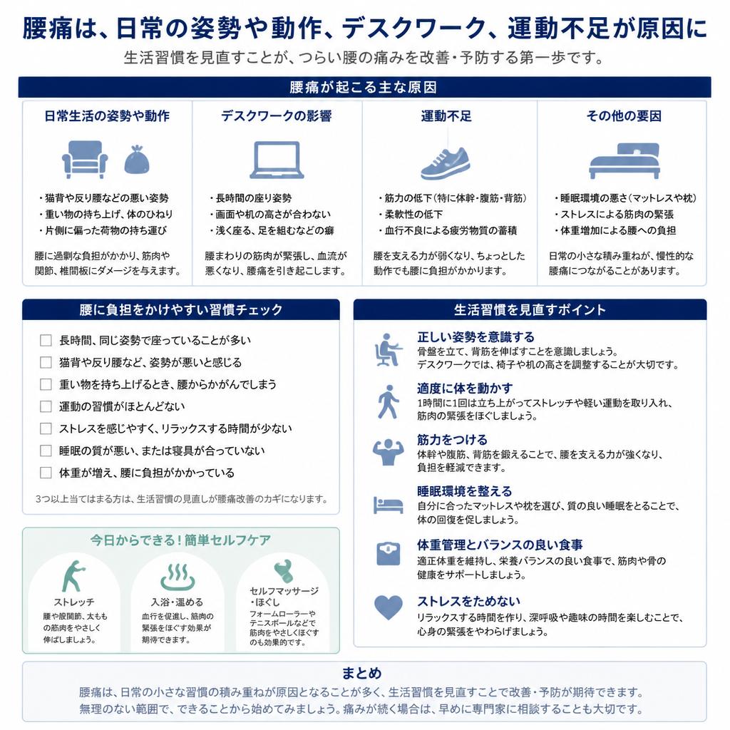 腰痛の原因は生活習慣にアリ！