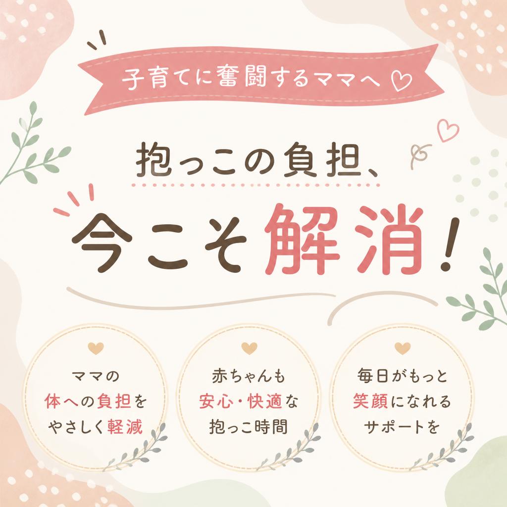 子育てに奮闘するママへ。抱っこの負担、今こそ解消！