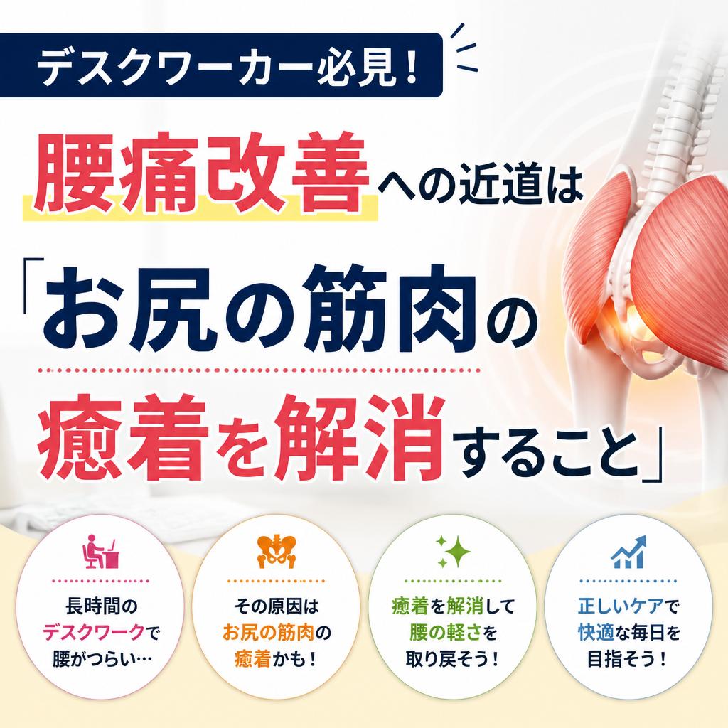 デスクワーカー必見！腰痛改善への近道は「お尻の筋肉の癒着を解消すること」