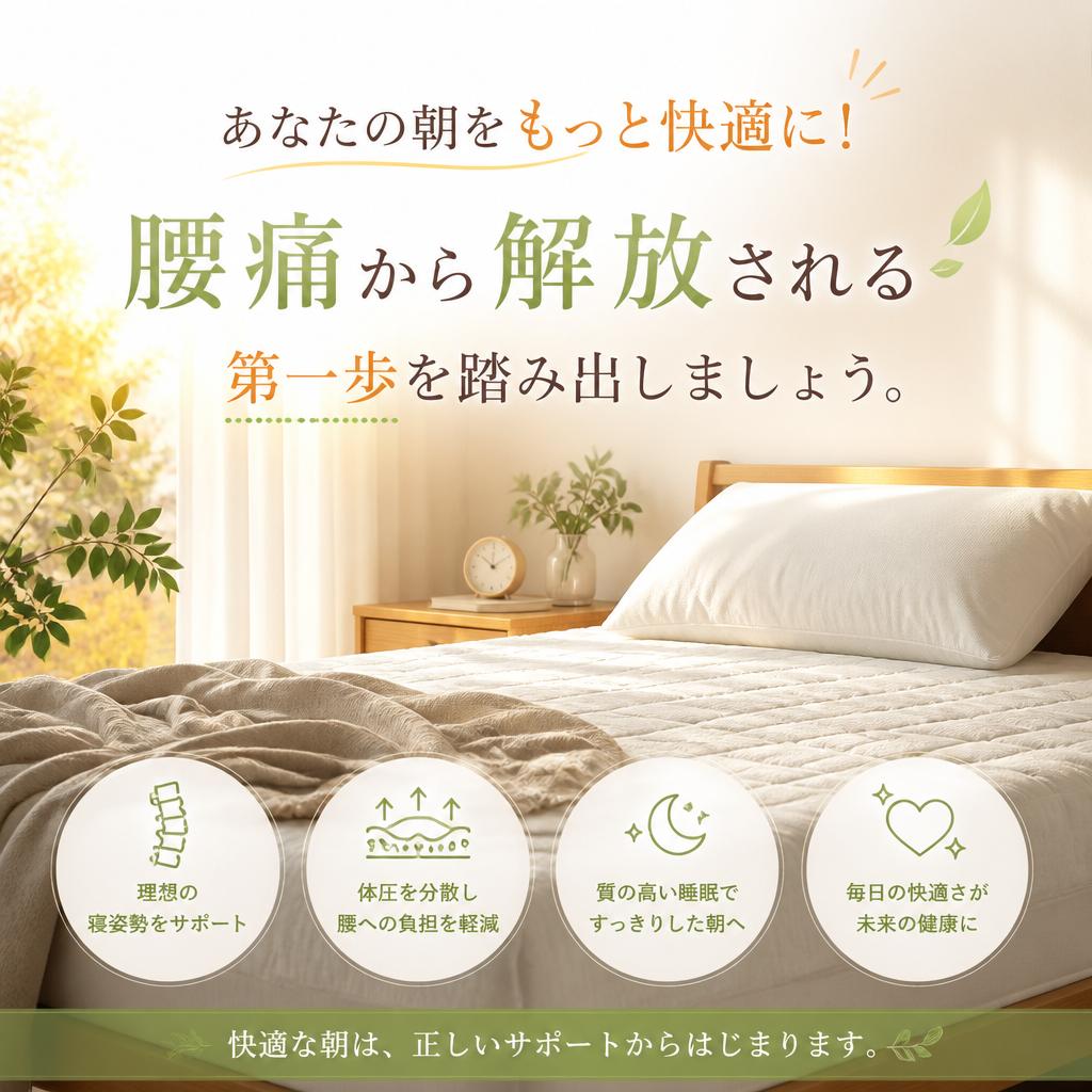 あなたの朝をもっと快適に！腰痛から解放される第一歩を踏み出しましょう。