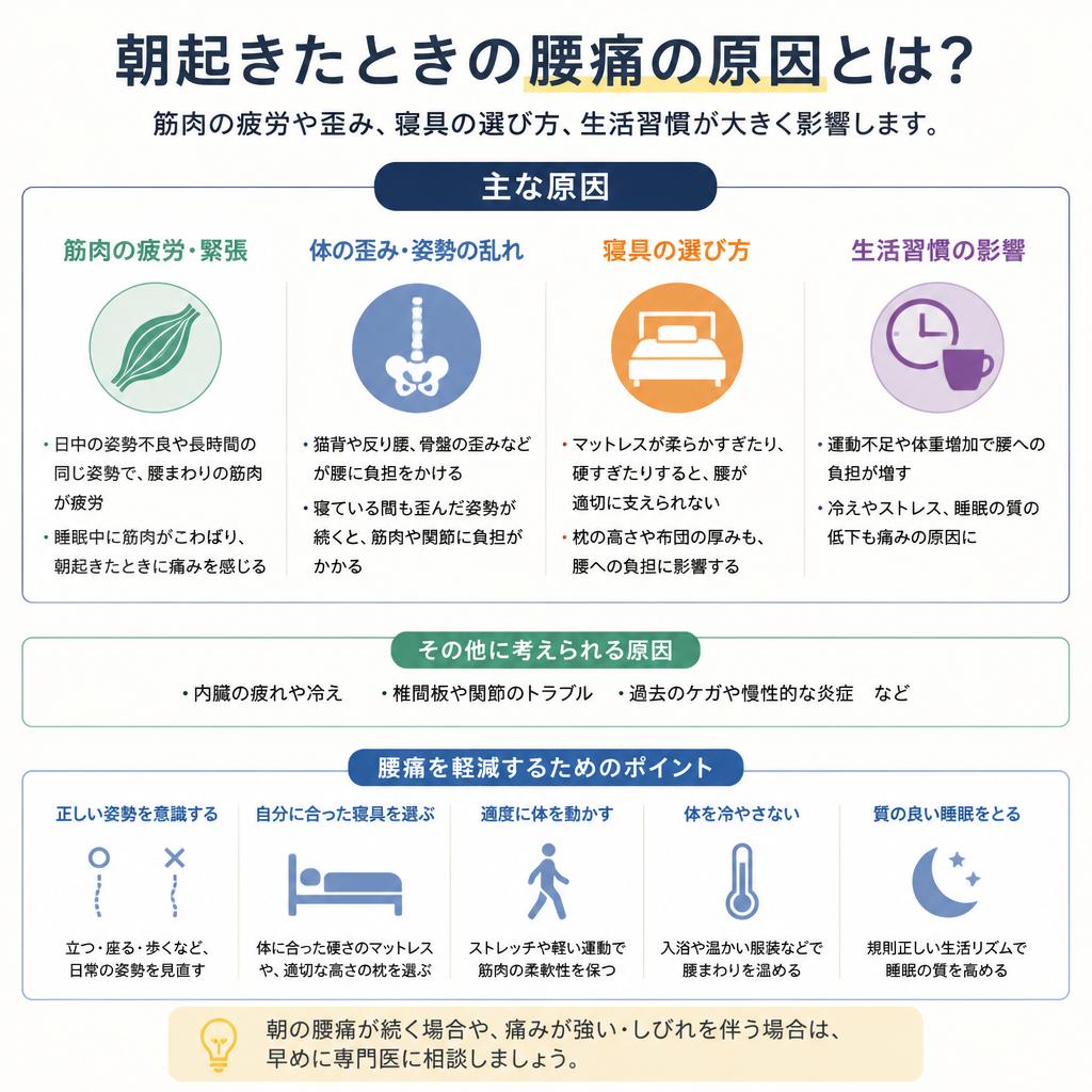 【朝の腰痛の原因は？】