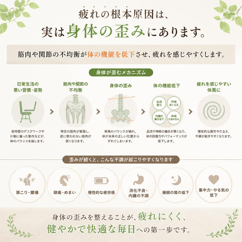2. 身体の歪みが疲労感を引き起こす理由