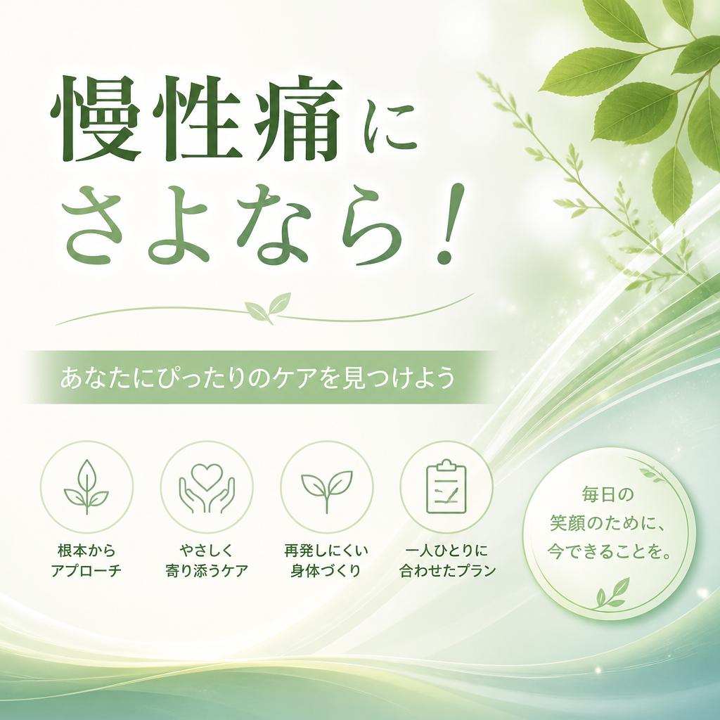 慢性痛にさよなら！あなたにぴったりのケアを見つけよう