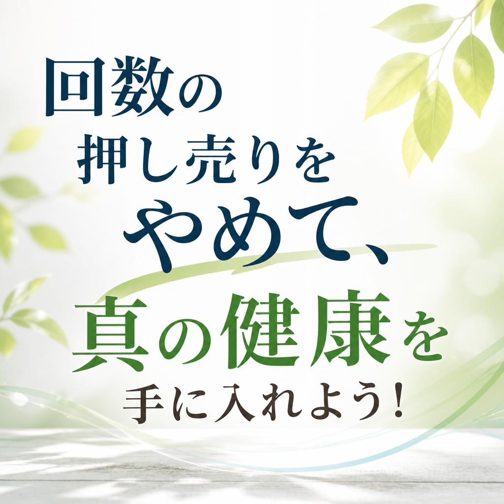 回数の押し売りをやめて、真の健康を手に入れよう！