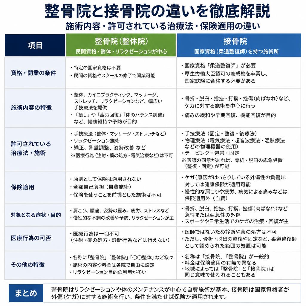 整骨院と接骨院の違い