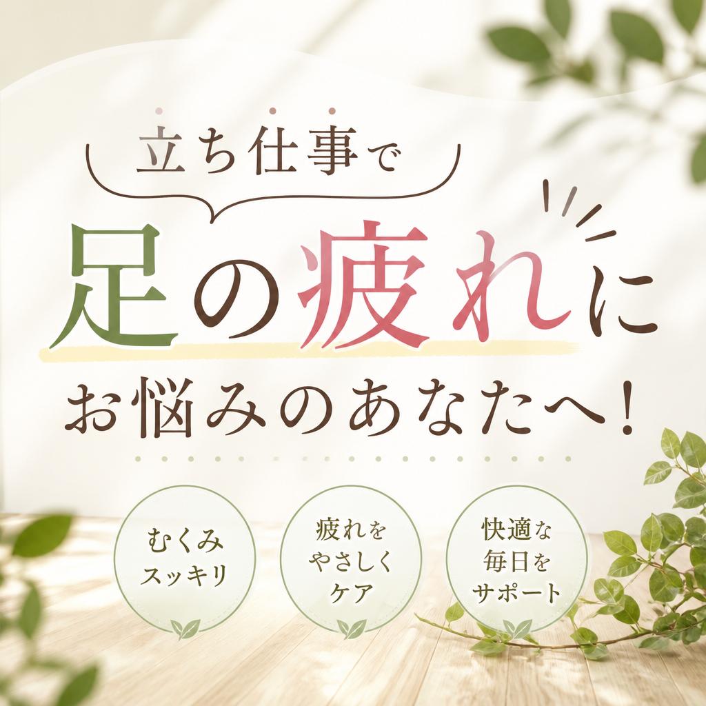 立ち仕事で足の疲れにお悩みのあなたへ！