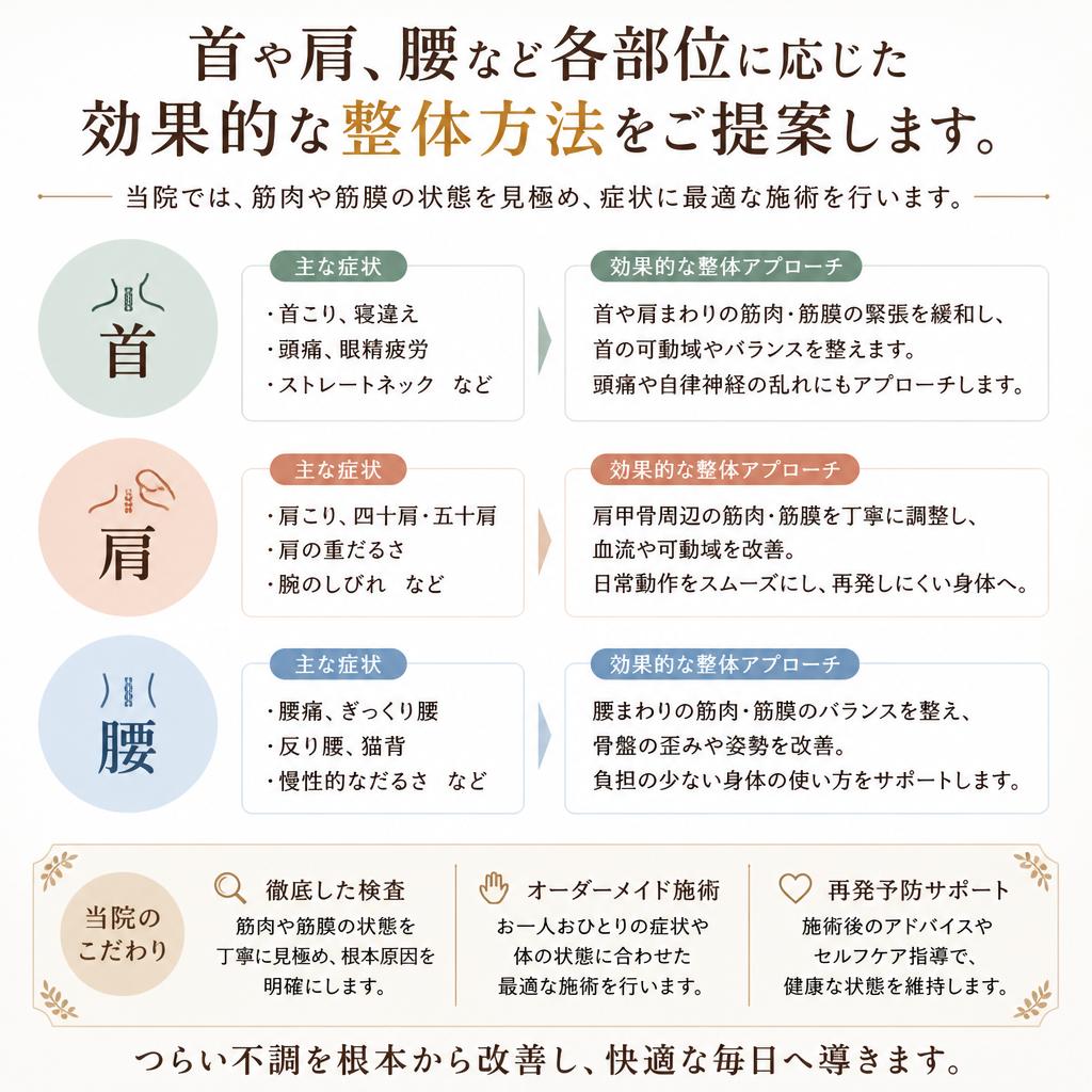 症状別！具体的なアプローチ法