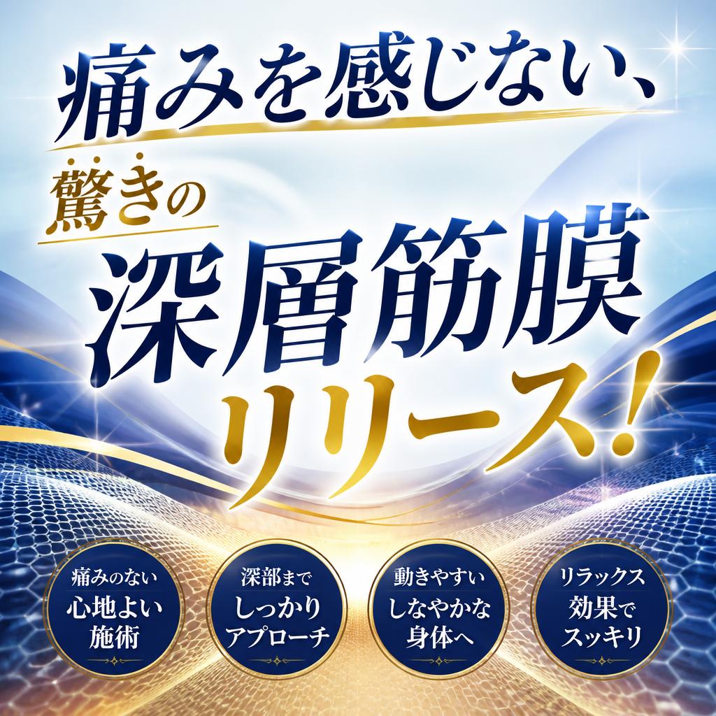 痛みを感じない、驚きの深層筋膜リリース!