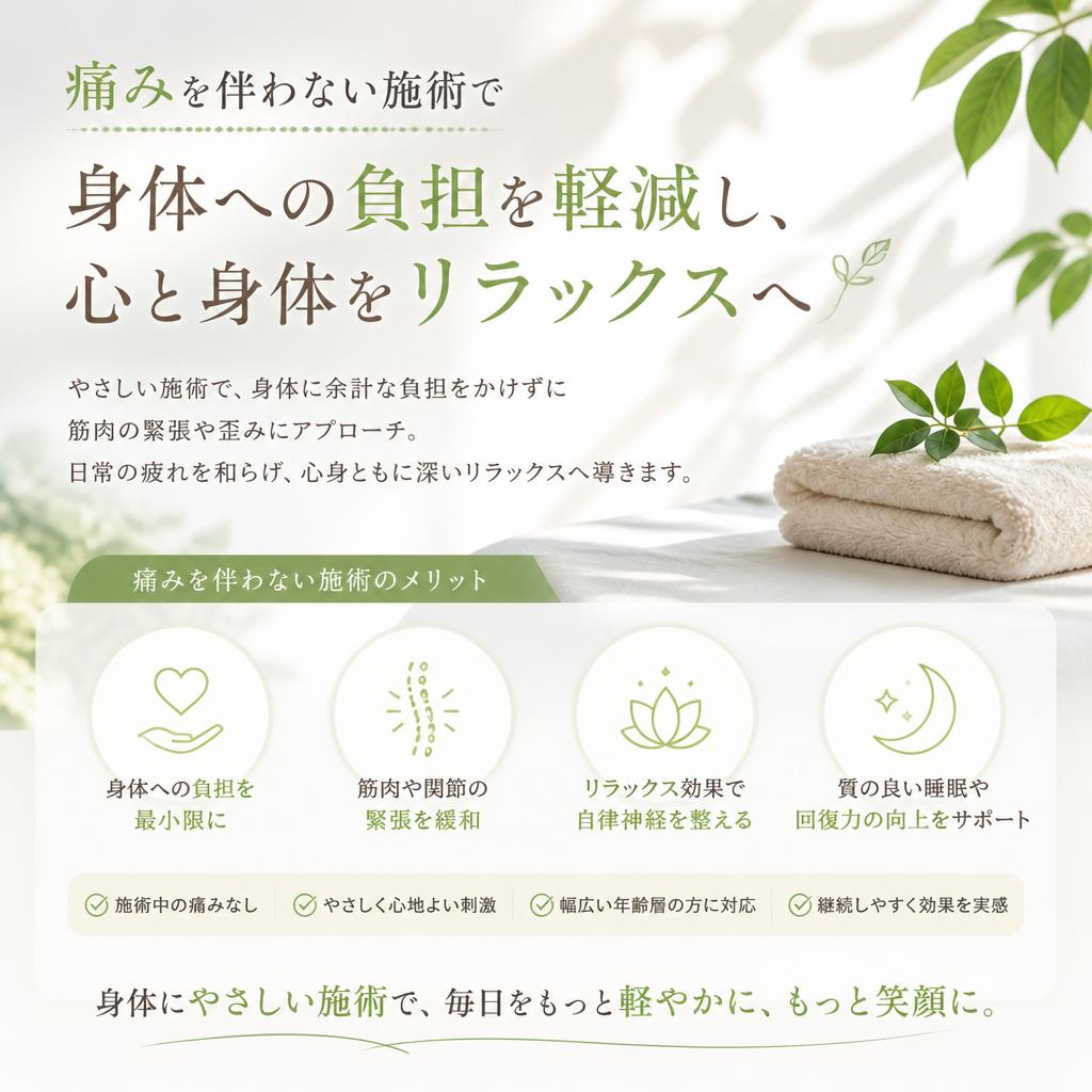 痛くない施術のメリット