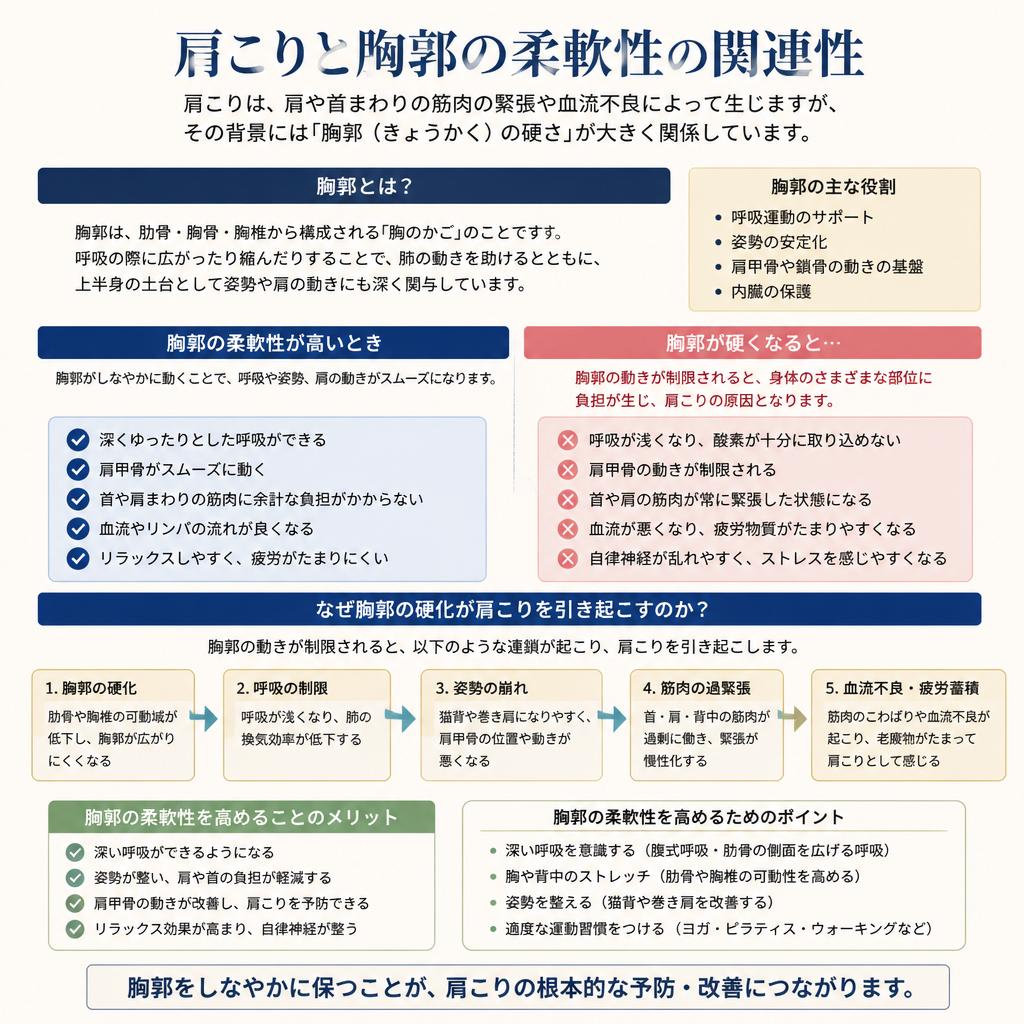 肩こりの原因は胸郭にあり？