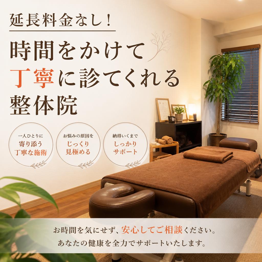 延長料金なし！時間をかけて丁寧に診てくれる整体院