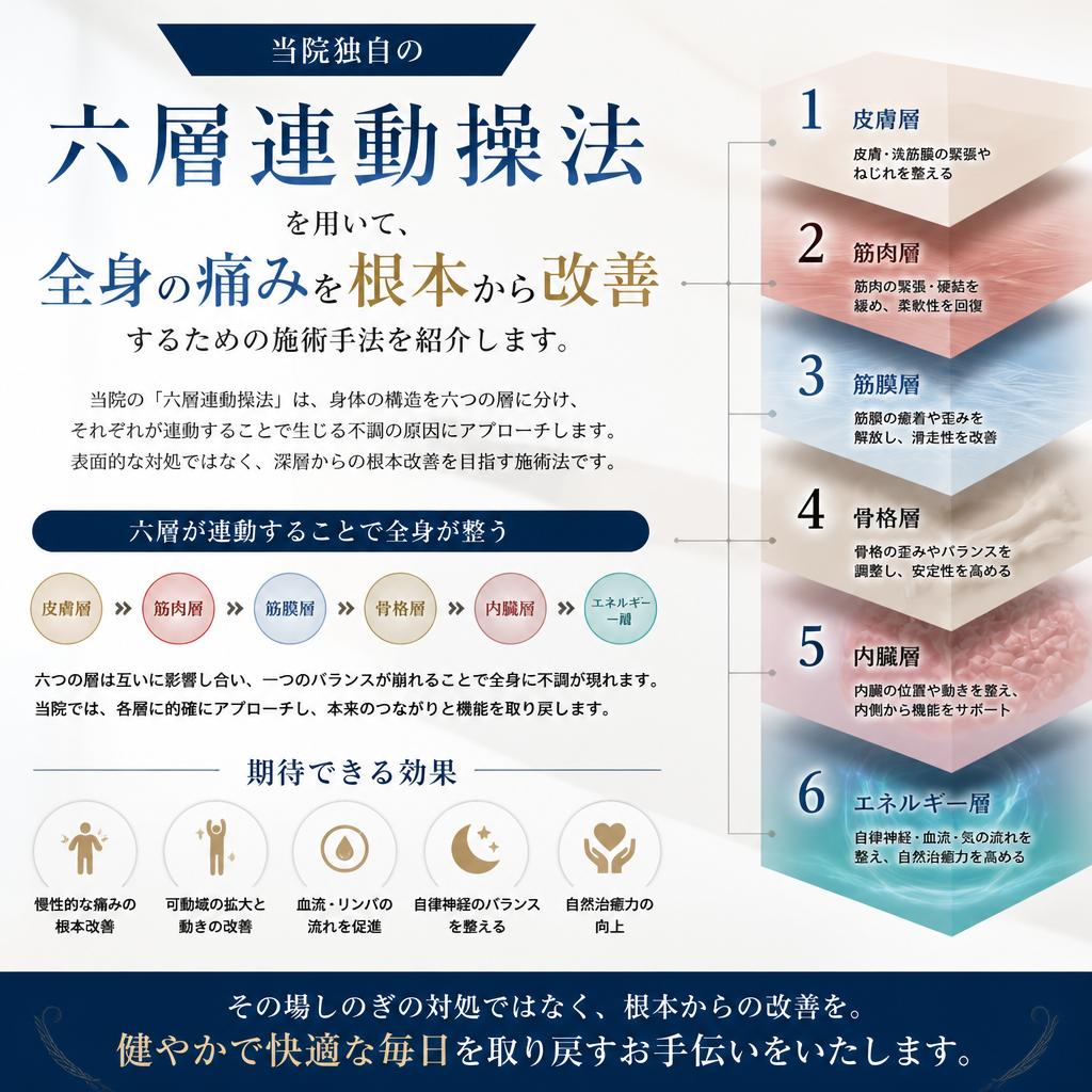 六層尼崎整体院の施術法